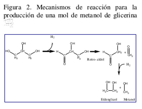 biomethanol and glycols
from the glycerol by hidrogenolisys
